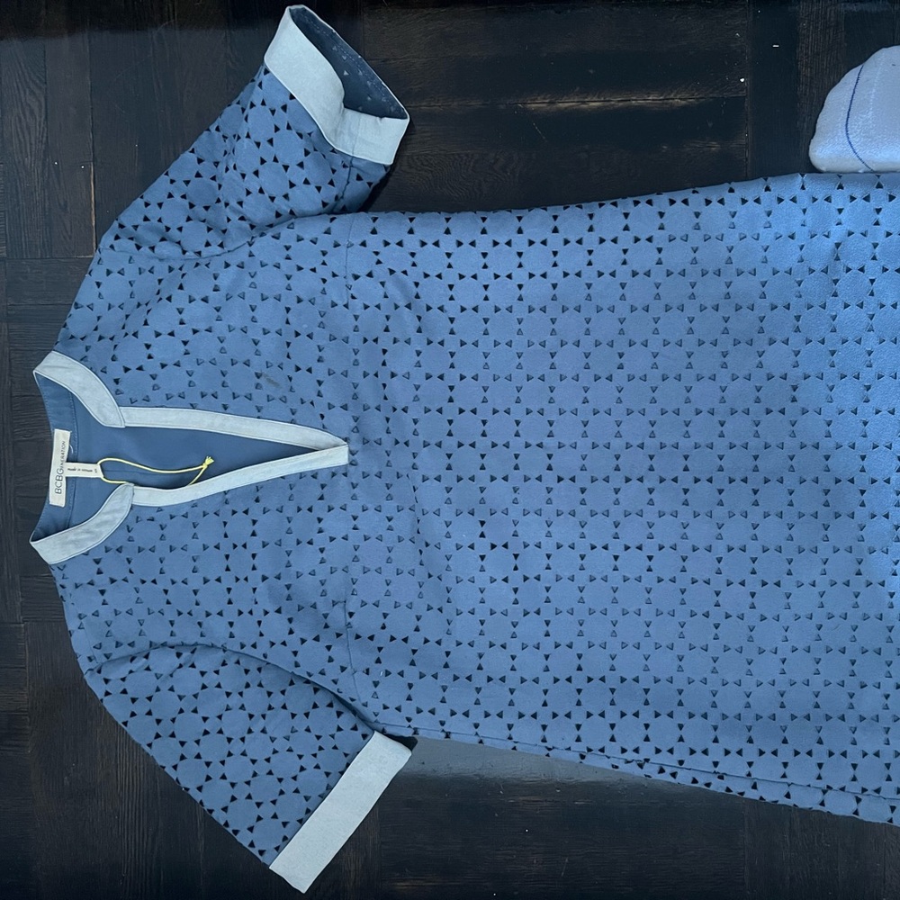 BCBG mini suede blue dress